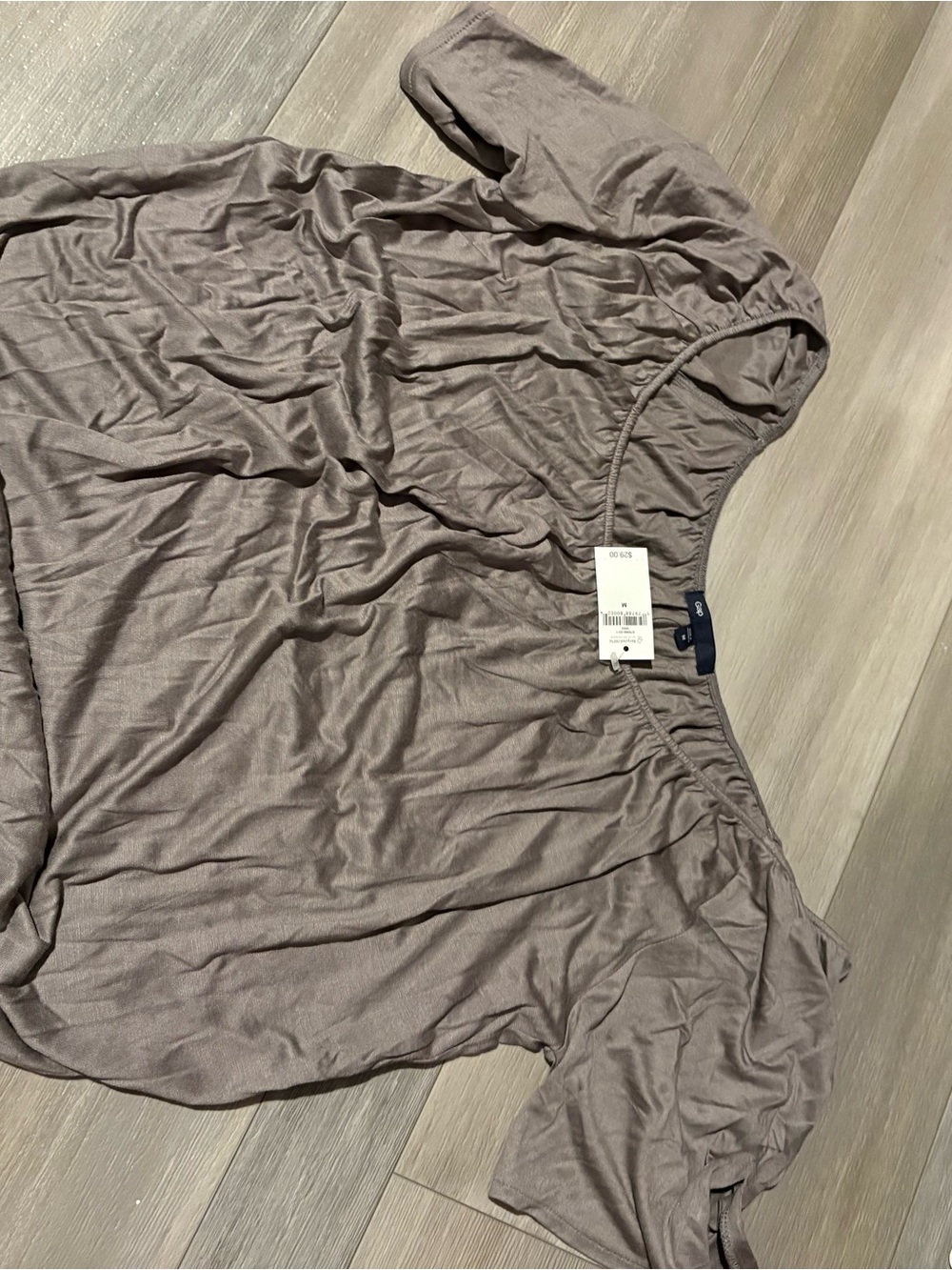 GAP Neutral Gray Scoop Neck Short Sleeve Top